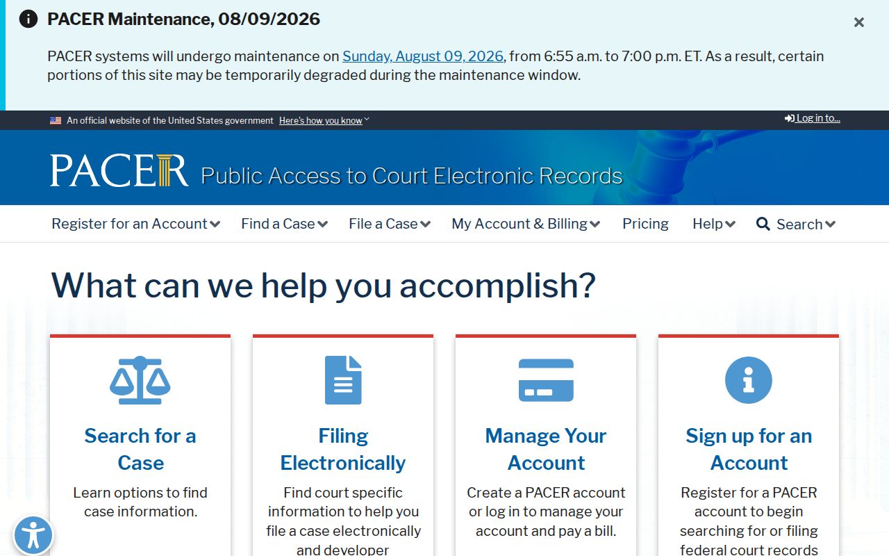 Wilbarger County federal criminal court case PACER gateway