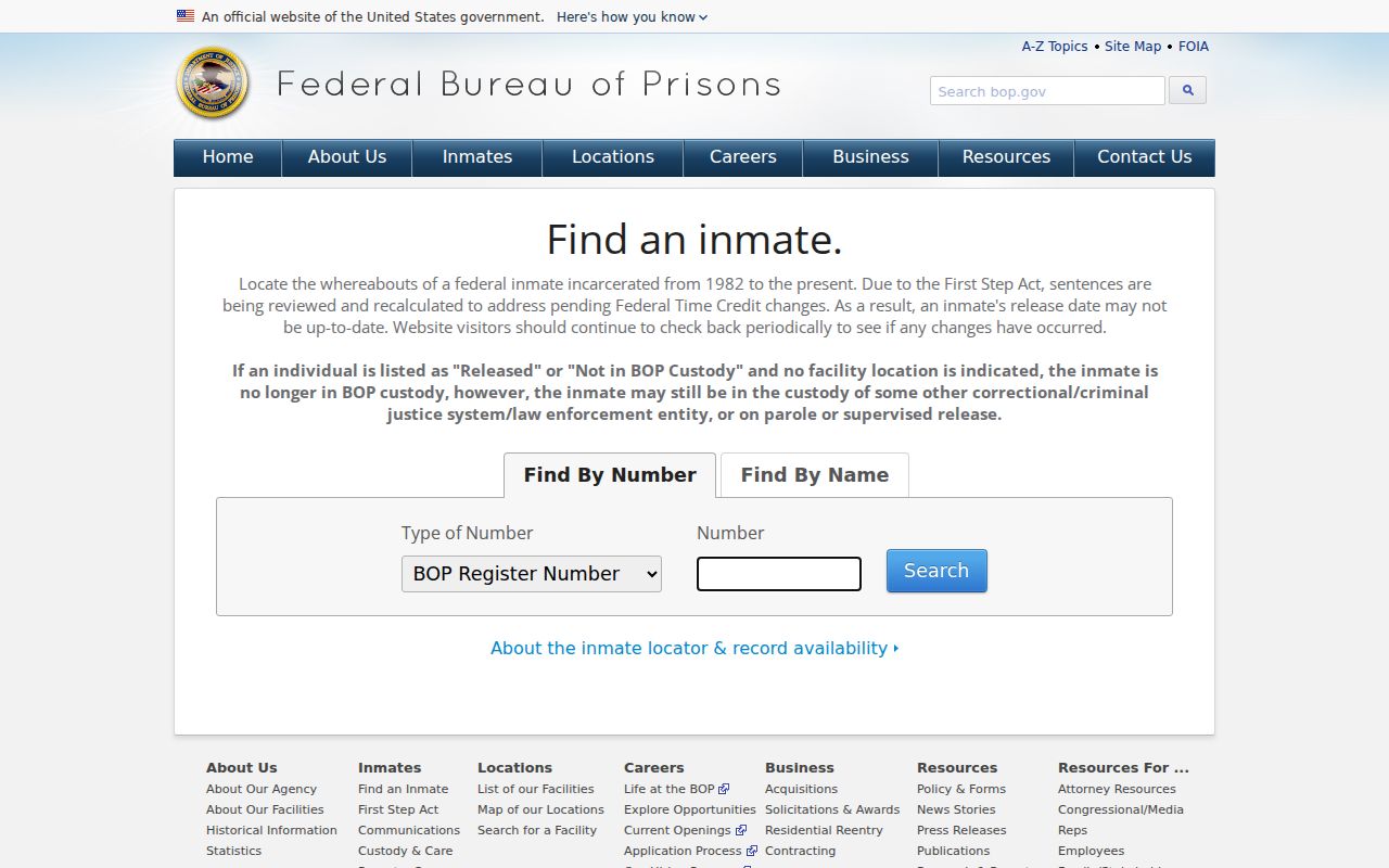 Wilbarger County criminal history federal inmate locator