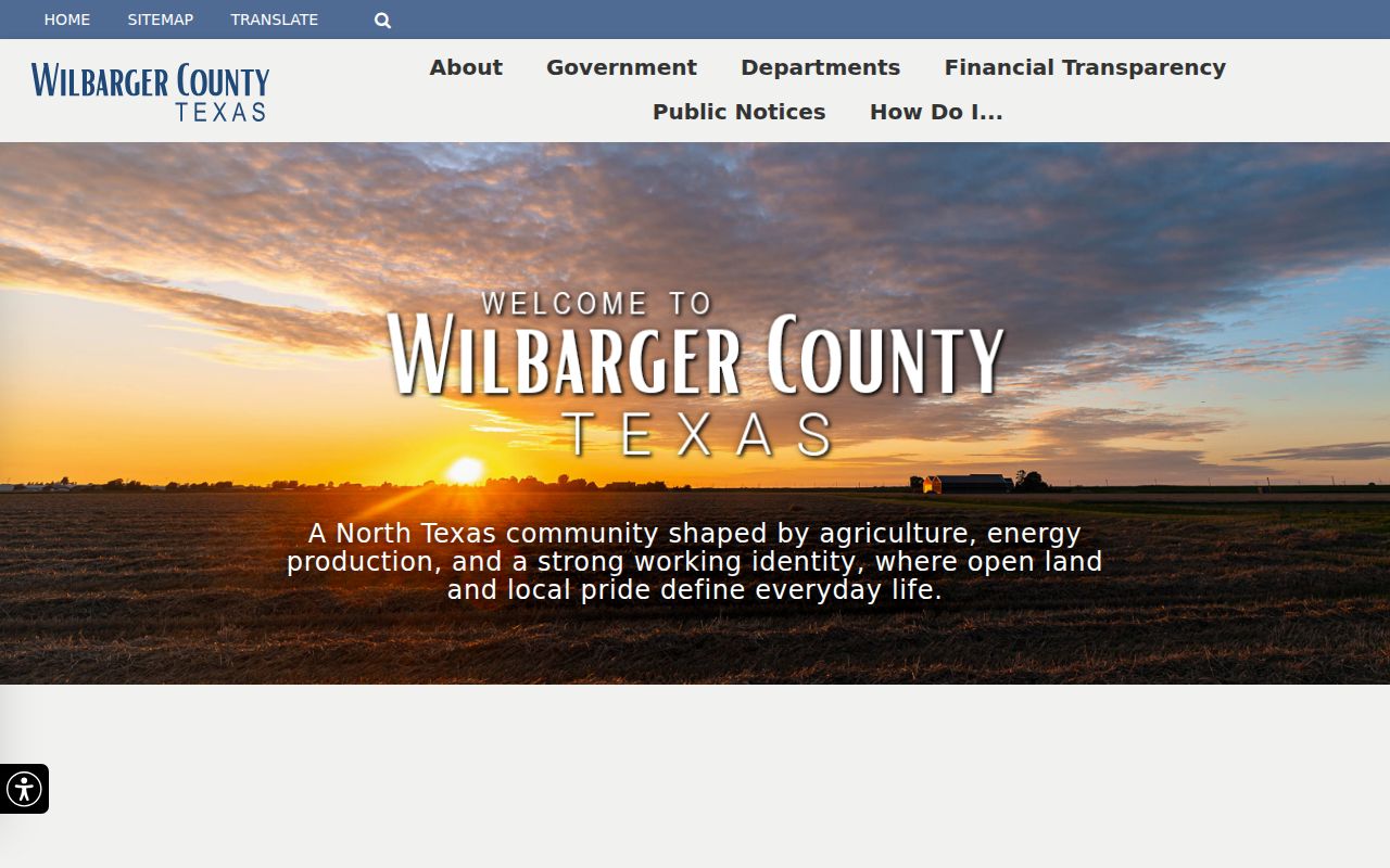 Wilbarger County criminal history office directory and courthouse page